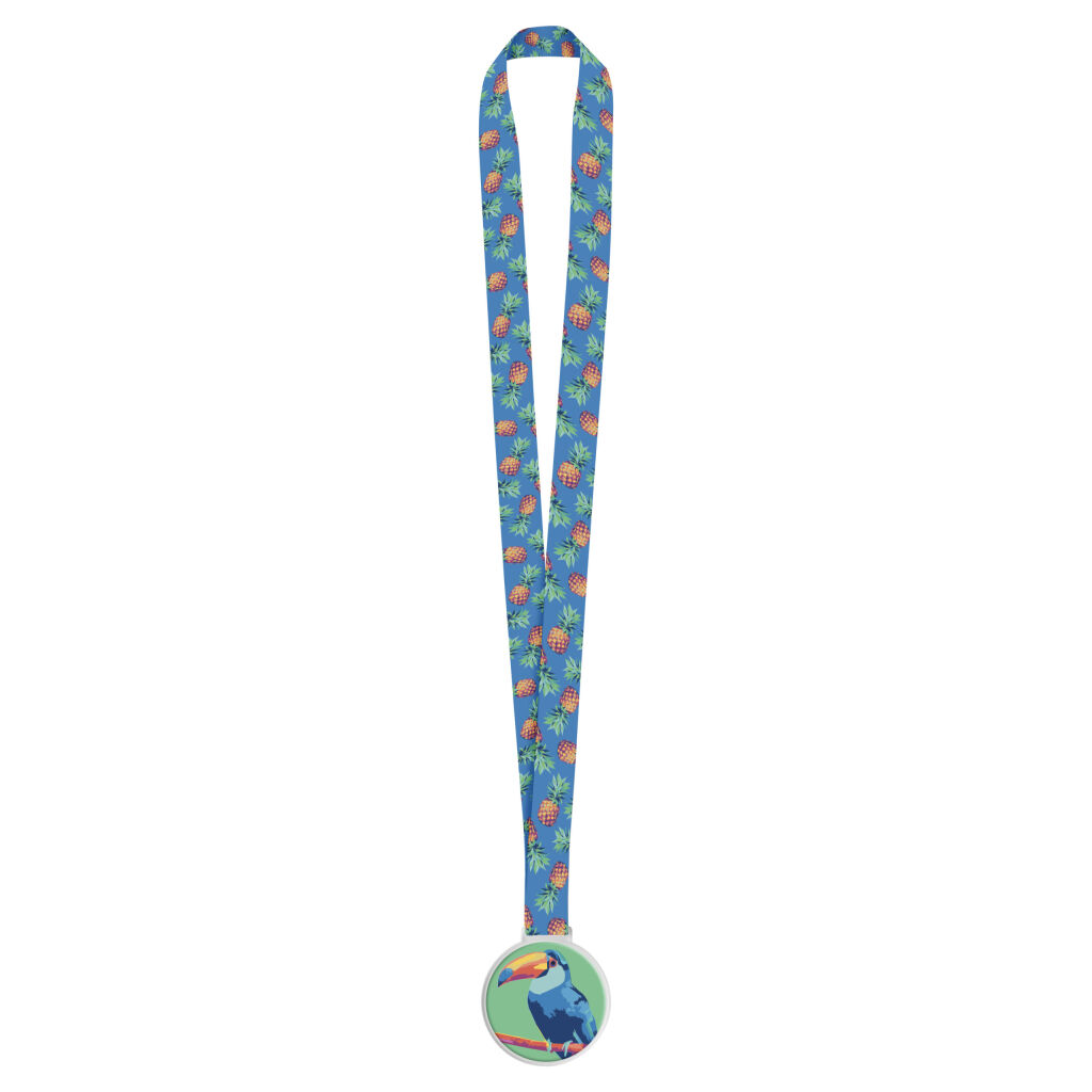 Medal akrylowy z indywidulanym nadrukiem domingowym. Na smyczy poliestrowej nadrukowanej sublimacyjnie. Cena zawiera sublimację i epoxy doming. Minimalne zamówienie: 100 szt.