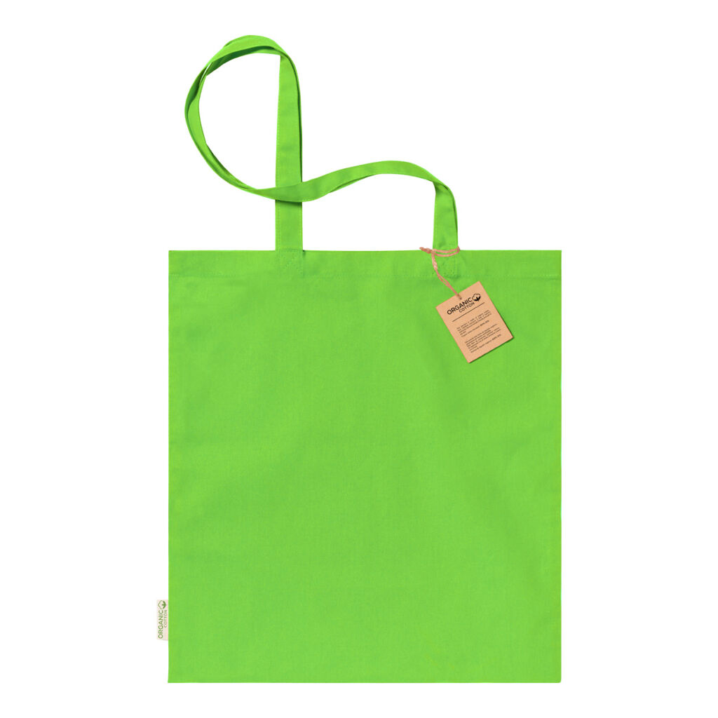Torba na zakupy z bawełny organicznej z długimi uchwytami. 100% bawełna organiczna