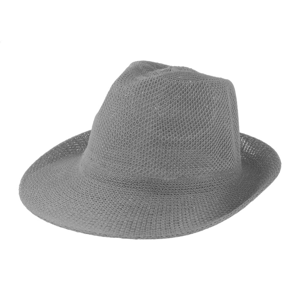 Kapelusz unisex (bez tasiemki). Produkt wykonany z poliestru. Na tym kapeluszu nie można wykonać bezpośredniego nadruku; istnieje możliwość personalizacji za pomocą naszych wstążek do kapeluszy z nadrukiem sublimacyjnym (AP718139 / AP718367).
