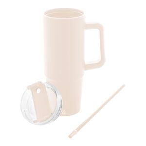 z plastikową pokrywką do picia i słomką. 900ml.