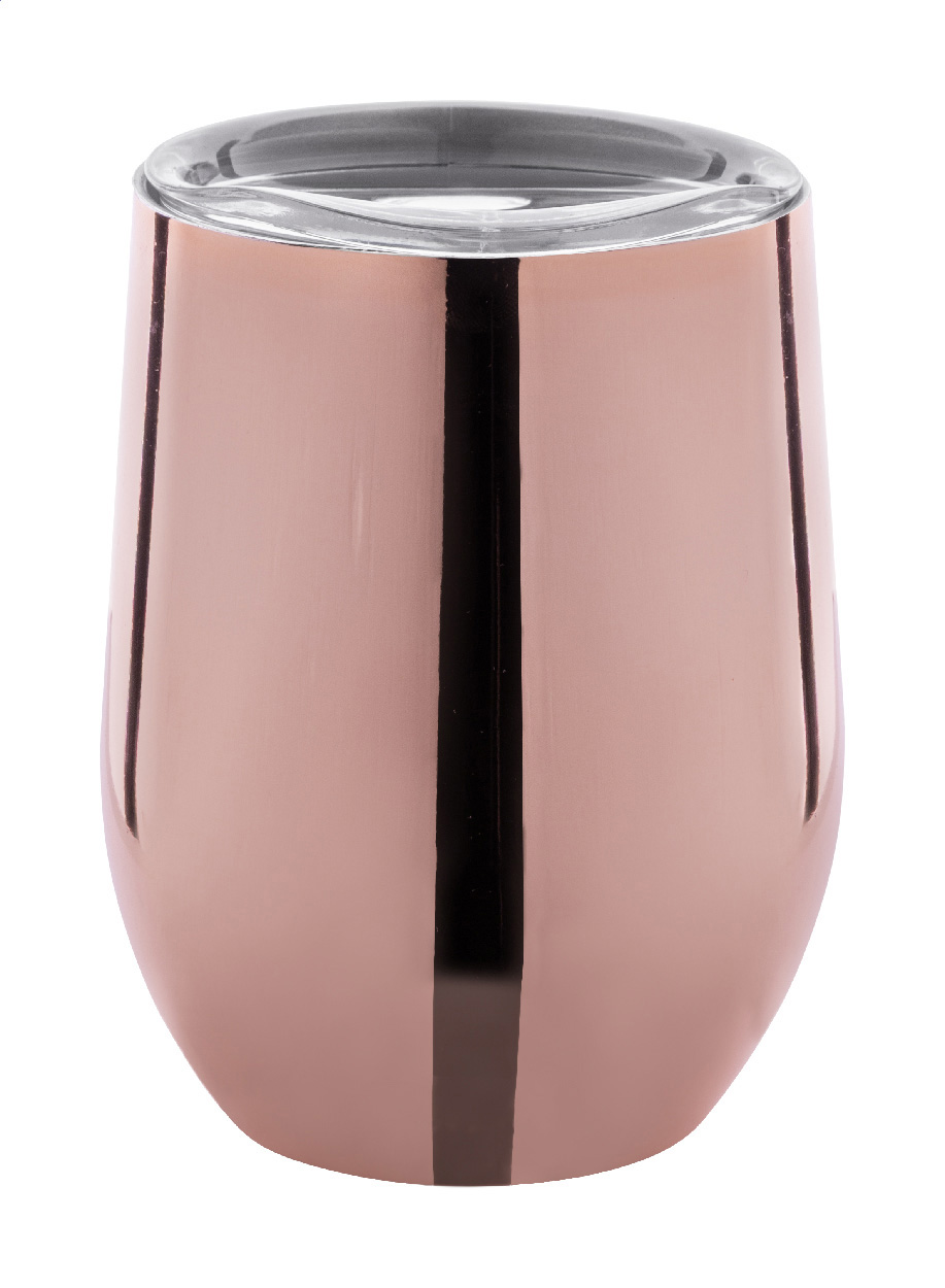 z błyszczącym metalicznym wykończeniem i plastikową pokrywką. 350 ml.