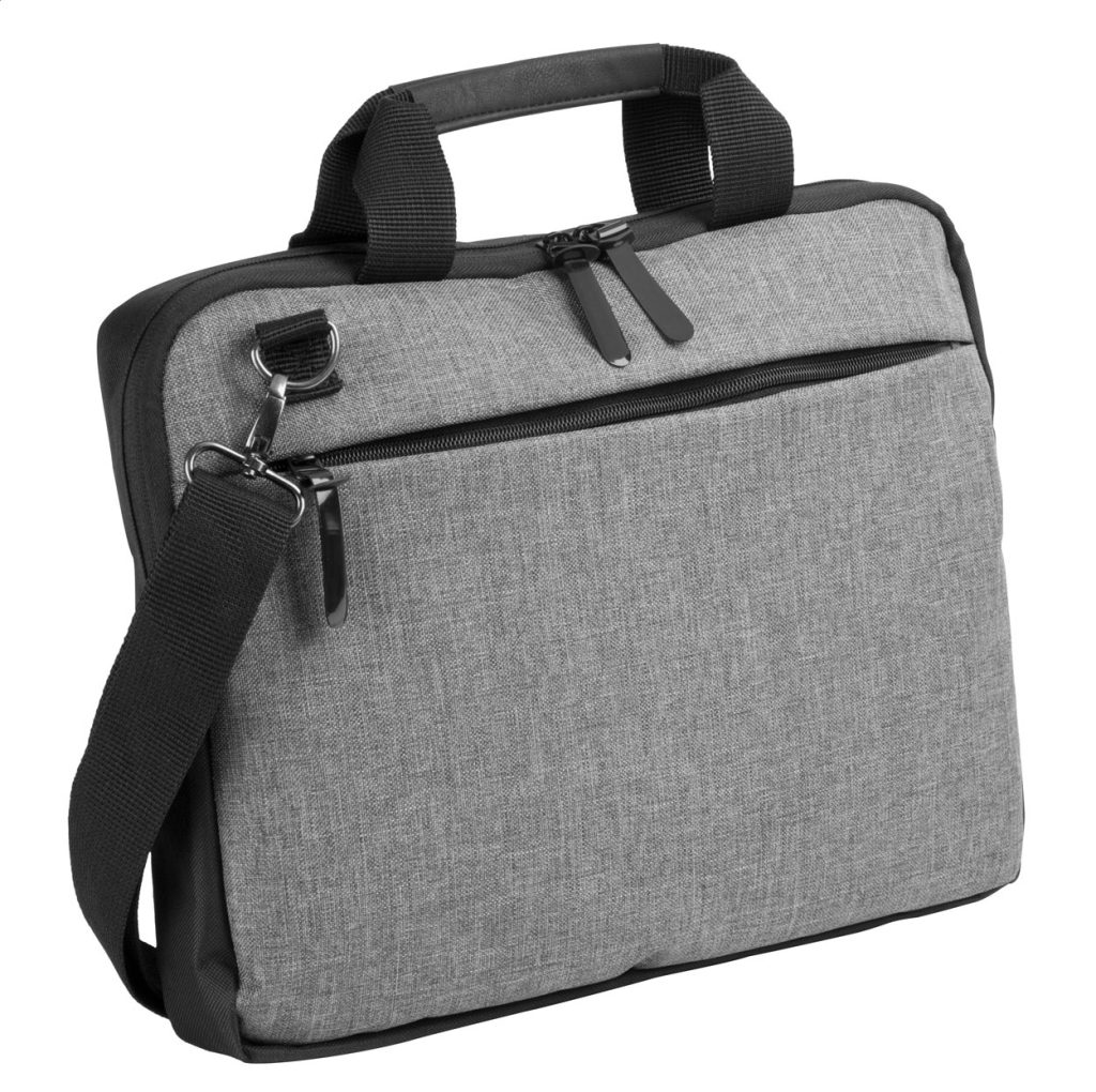 Torba na dokumenty z wyściełaną i zamykaną przegrodą na laptop (15"). Z regulowanym paskiem na ramię. Wykonana z dwuwarstwowego poliestru 600D.