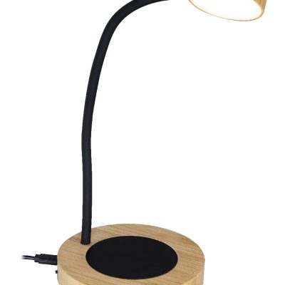 lampa stołowa do podgrzewania kubków SipLight – Wielofunkcyjna bambusowa lampka biurkowa z wbudowanym podgrzewaczem do kubków. Z ciepłym