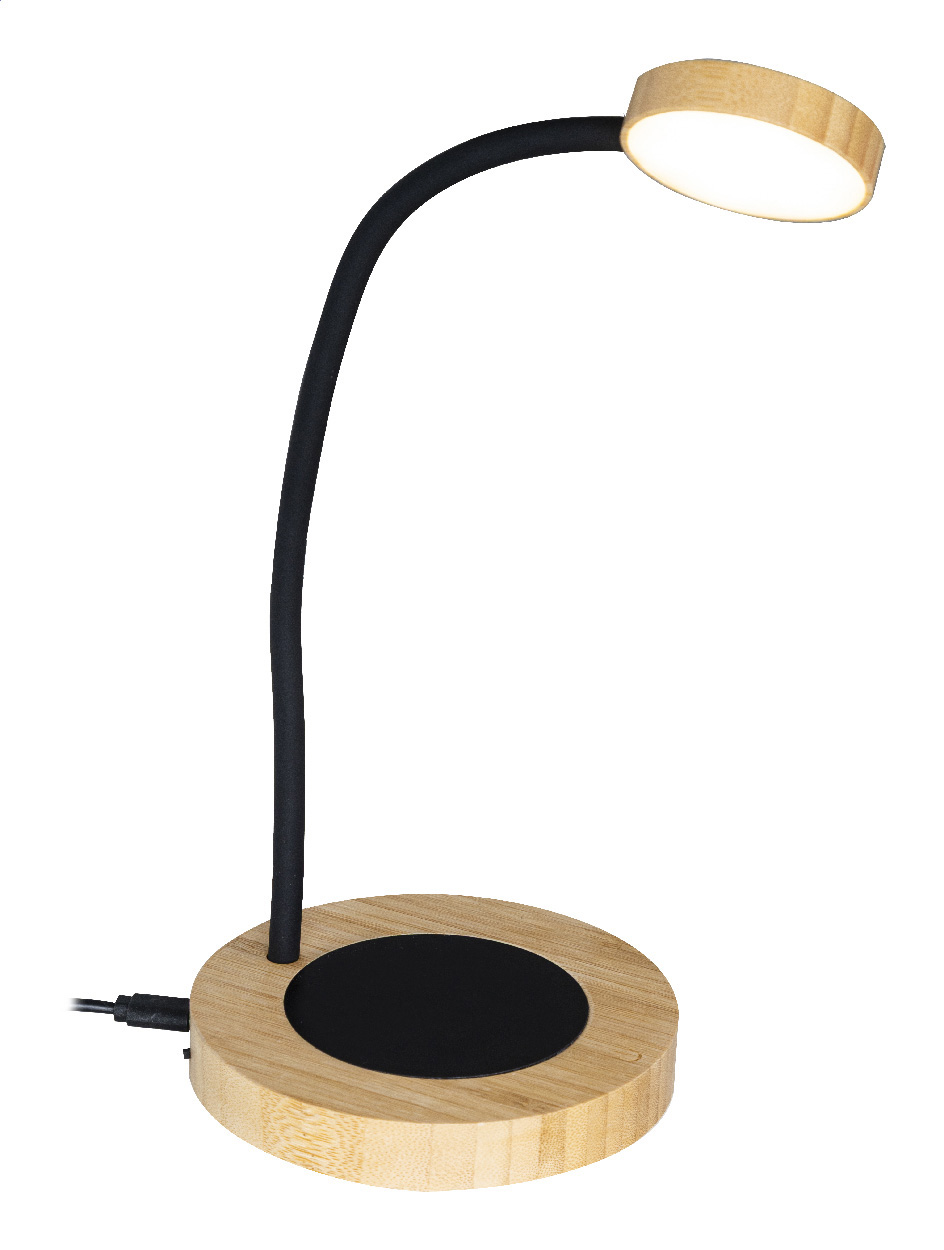 lampa stołowa do podgrzewania kubków SipLight – Wielofunkcyjna bambusowa lampka biurkowa z wbudowanym podgrzewaczem do kubków. Z ciepłym