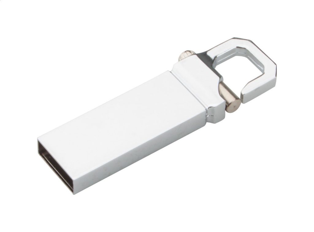 Metalowe USB z karabińczykiem. Pojemność 4/8/16/32 GB. USB 2.0.